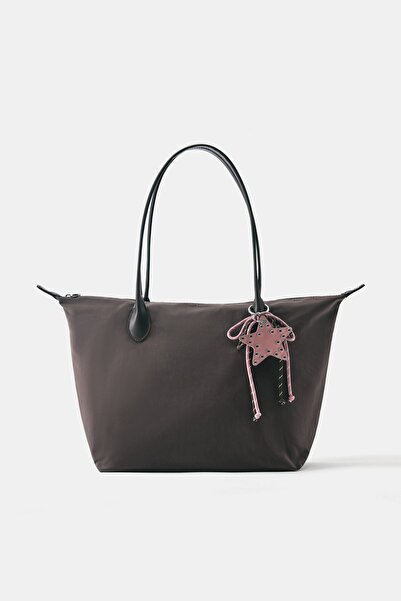 Pull & Bear Süslemeli naylon tote çanta