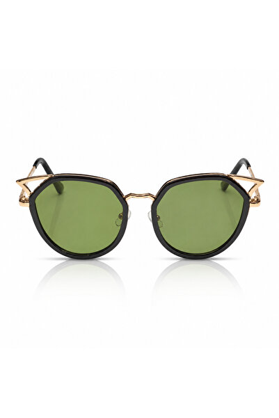 Matteo Ferari Ochelari de Soare Damă Cat Eye Negri cu Lentile Verde Oliv și R...