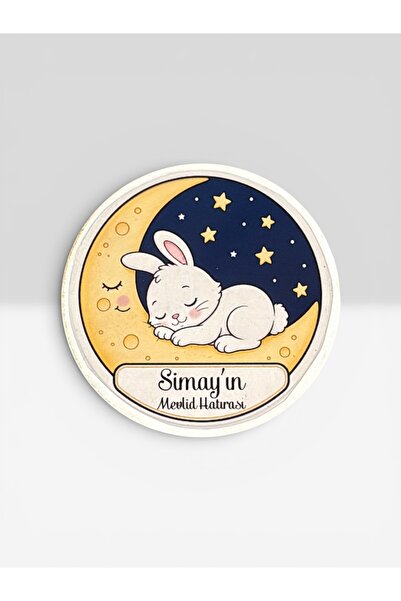 Ayda Uyuyan Tavşan Hediyelik Magnet 10’lu