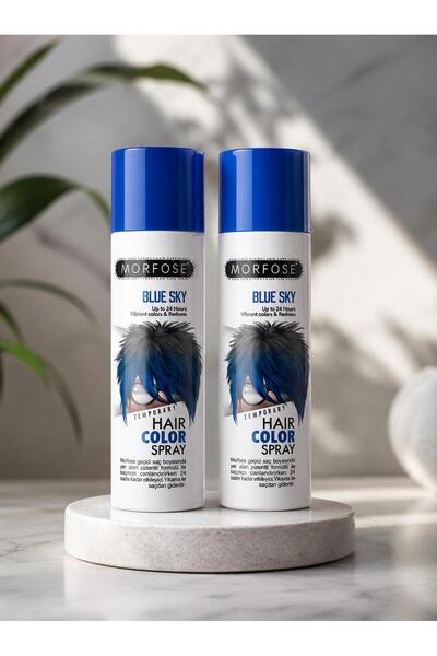 naturel glow mavi renkli saç spreyi 24 saate kadar etkili blue sky saç spreyi...