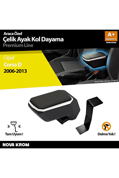 Nova Krom Opel Corsa D Kol Dayama Kolçak Çelik Ayaklı ABS Gri 2006-2013