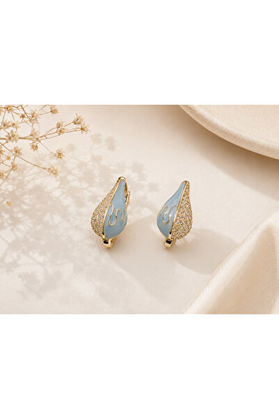 Archhazel Jewelery Zircon Stone Baby Blue Gold Xuping Drop Earrings