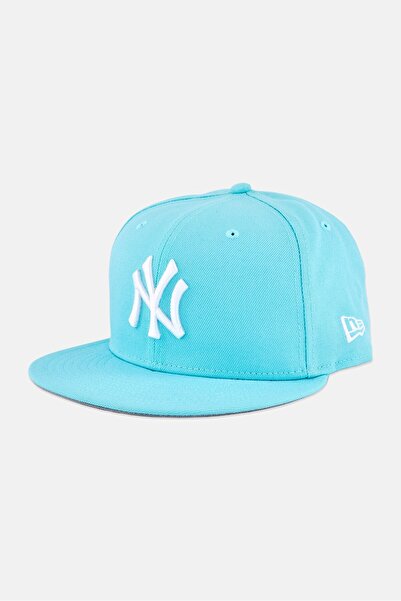 NEW ERA قبعة MLB للرجال من نيويورك يانكيز مطرزة، لون أزرق مائي