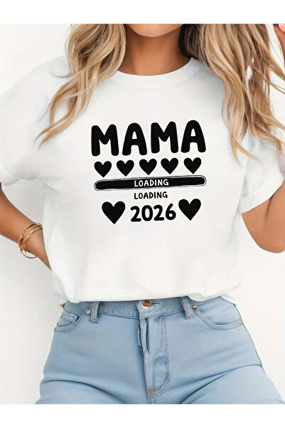 12 HERTZ تي شيرت نسائي بطبعة حروف MAMA LOADING 2026، قميص كاجوال بأكمام قصيرة...