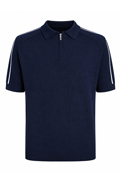 trender Muška polo majica s polupatentnim zatvaračem, tamnoplava, 17433