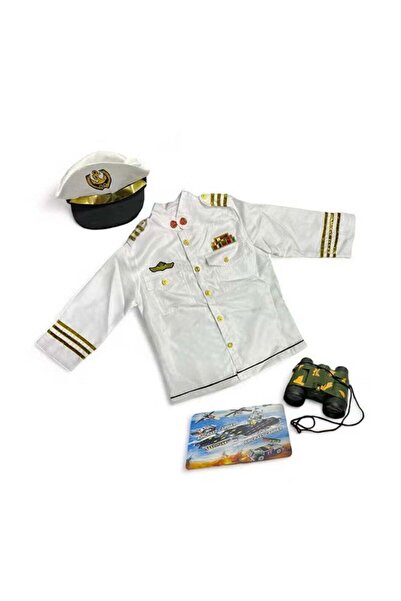 TOY LAND Toyland Kids Navy Captain Costume – White Admiral Dress-Up Uniform w...