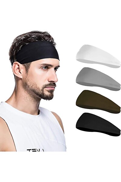 Arabest 4-Pack Sports Headbands,Non-Slip Elastic Sweat Hairbands,Moisture-Wic...