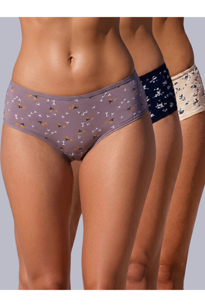 Eden By Styli Pack of 3 - Cotton Printed Full Coverage Hipster Briefs