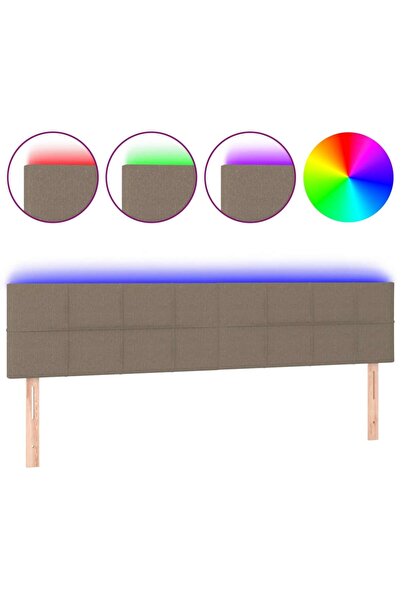 vidaxl Tăblie de pat cu LED, gri taupe, 160x5x78/88 cm, textil