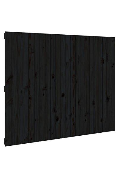 vidaxl Tăblie de pat pentru perete, negru, 140x3x110 cm lemn masiv pin