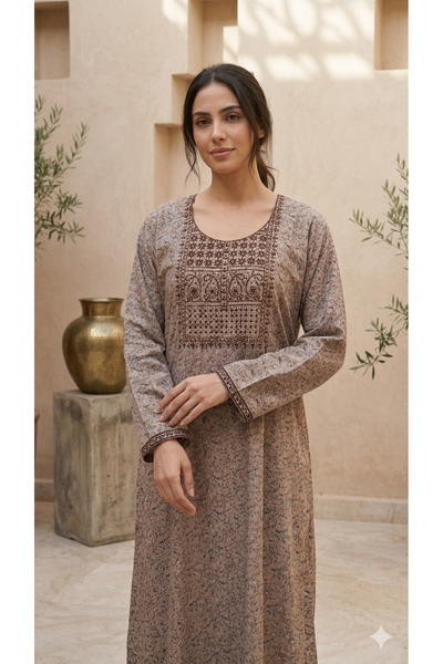 Maison Emarat Embroidered Floral printed Jlabiya