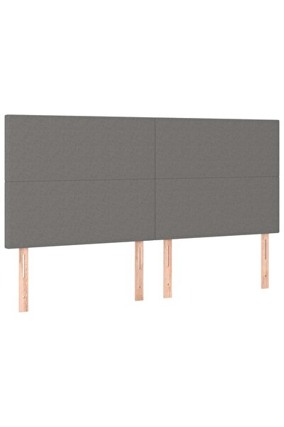 vidaxl Tăblie de pat gri închis 180x5x118/128 cm, material textil