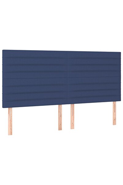 vidaxl Tăblie de pat albastră 200x5x118/128 cm, material textil