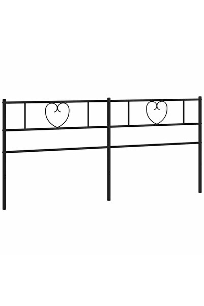 vidaxl Tăblie de pat de schimb metalică, negru, 193 cm