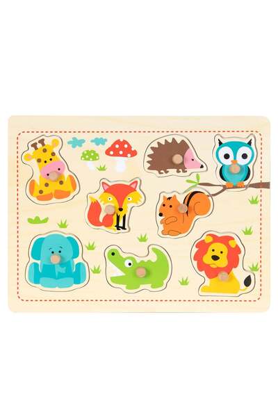 Sunman Puzzle din lemn, Animale salbatice, 8 piese