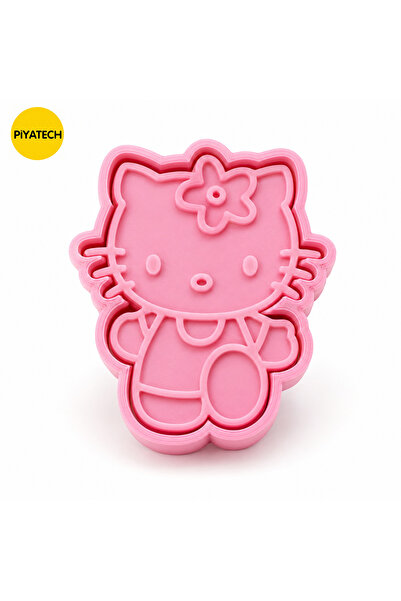 PİYATECH Hello Kitty Tasarımlı 3D Kurabiye Kalıbı Ve Şeker Hamuru Kopat Pasta...