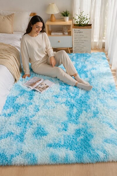 Generic 1 Piece Polyester Non Slip Shaggy Area Rug Fluffy Plush Washable Livi...