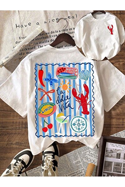 SVART WEAR La Dolce Vita Ιταλικό καλοκαιρινό μπλουζάκι με στάμπα και λαιμόκοψ...