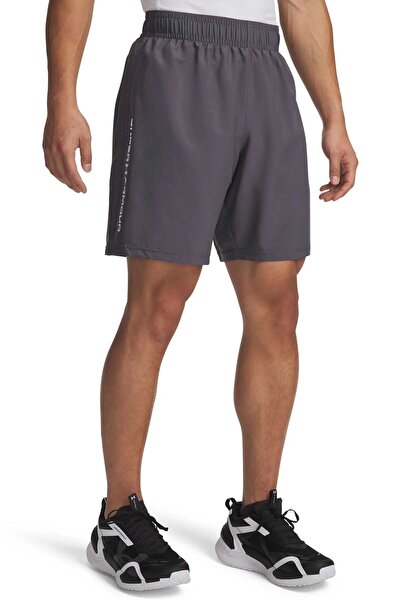 Under Armour شورت رياضي فضفاض باللون الرمادي للرجال من UA 1383356 025