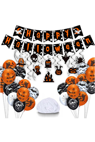Korbi Set de baloane pentru ghirlandă „Happy Halloween”, 51 de bucăți