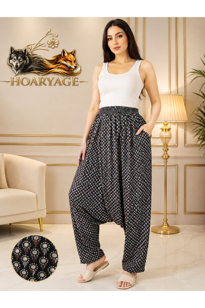 hoaryage Combed Cotton Fabric Floral Patterned Pocketed Shalwar 100% Cotton S...