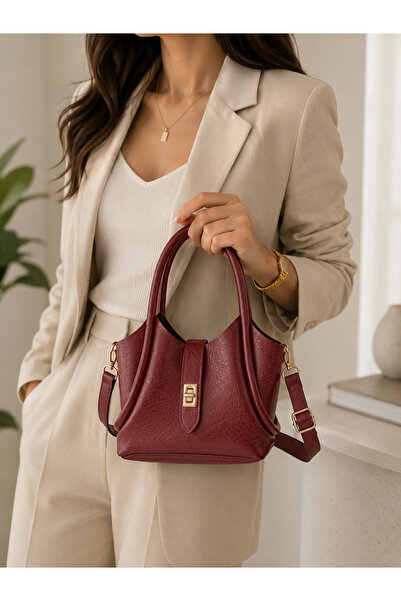 Rivina Lavin Women's Buckle Soft Textured Adjustable Strap Hand and Shoulder Bag