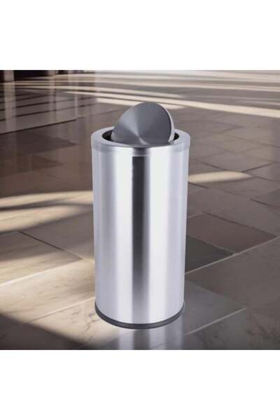 Floret Trash Can Barrel Moving Fan Lid Flip 12 Liters-Fluorite