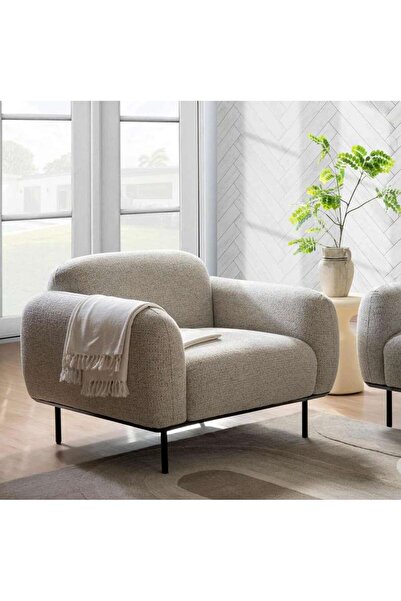 PAN HOME TEEK SINGLE SEATER SOFA- GREY
