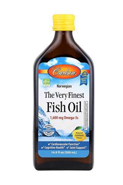 Carlson Fish Oil, 1600 mg Omega-3s, Liquid Supplement, Norwegian, Wild-Caught...