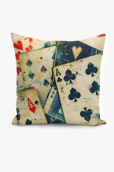 Filamente Double-Sided Digital Print Throw Pillow Cover - Playing Card Pattern