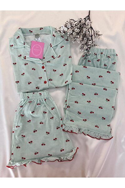 MH Moony Homewears Mint Picnic 3-Piece Cotton Pajama Set