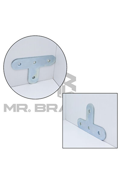 MR.BRACKET 8 ad. T Demir Gönye Köşebent 15x40x60mm - Mobilya Dolap Masa Sandalye Te Köşe Bağlantı Birleştirme