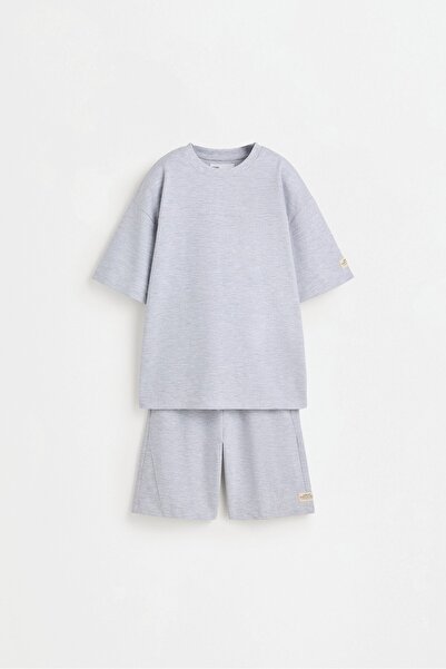LEFTIES Dokulu t-shirt ve bermuda şort takımı