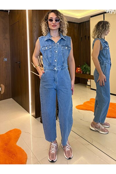 Genel Markalar Kolsuz Denim Tulum