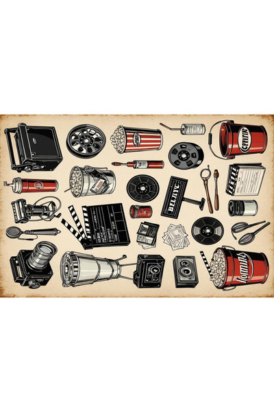 TELLGRAF Cinema Themed Sticker Set (21X31 cm 1 Set)