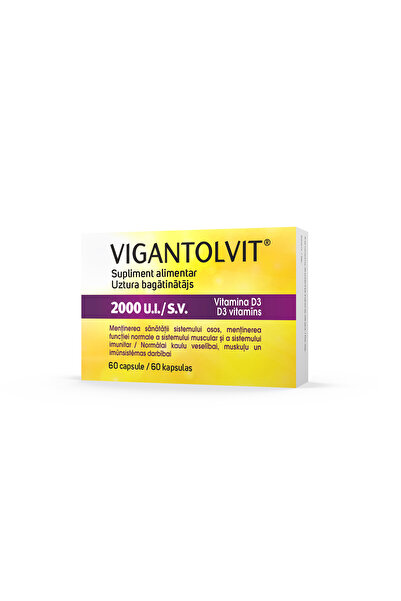 CATALENT VIGANTOLVIT 2000 U.I. Vitamina D3, 60 capsule - supliment alimentar