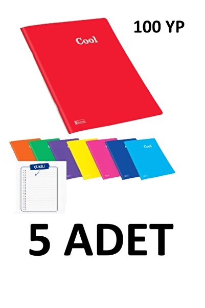 KESKİN COLOR 5 قطع من دفتر ملاحظات A4 مكون من 100 ورقة بغلاف من البولي بروبيل...