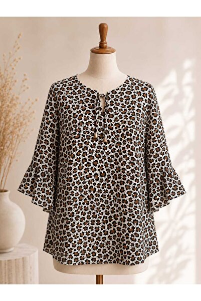 SARİ collection Women's High Quality Viscose Spanish Sleeve Tie Collar Blouse