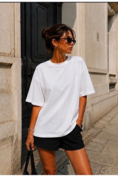 %100 Pamuk O Yaka Oversize Unisex Tişört