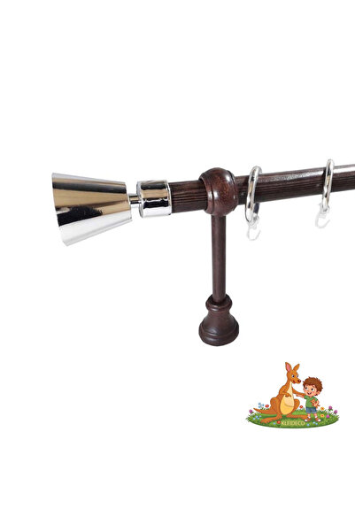 KLEIDECO Simple curtain rail SICILIA, Wood, Diameter 28 mm, SCORDIA ends, 340...