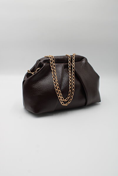 LASSO Women's Brown Clutch Portfolio Chain Crossbody Hand and Shoulder Bag