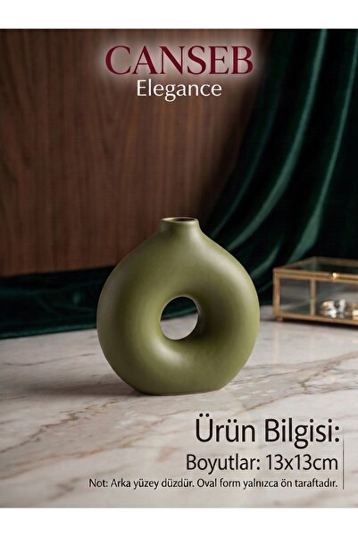 CANSEB Elegance 13x13cm - Premium -Dekoratif Donut Vazo - El Boyaması İşçilik