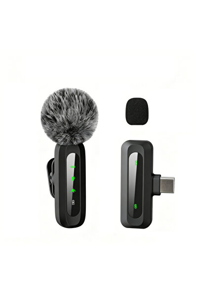 Choice1 Black 1to1 Type C Type-C Port Wireless Lavalier Microphone, Noise Can...