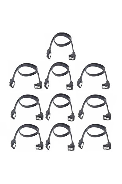 Choice9 50cm 10PCS Right-Angle 1-10PCS SATA Cable 6Gbps, sata 3 Cable, HDD ss...