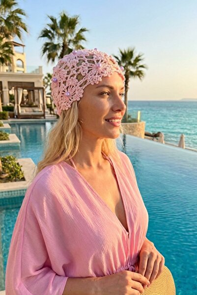 LAGRANZE Pearl Bloom Pearl Detailed Knitted Women's Beanie