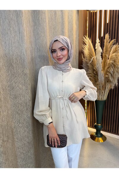 Fashionbox Arel Muslin Fabric Tunic |   Beige