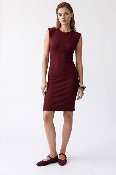 Hiccup MIXRAY Rochie Midi Bodycon Fără Mâneci, Cu Striații