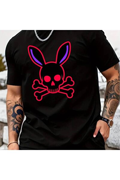 KYMC07 Men'S100%PureGothicSkullPatternT-shirt Y2KStreetHip-HopStyleReligiousS...