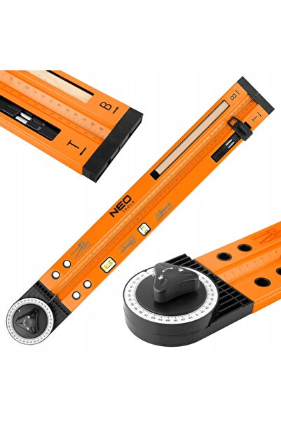 NEO Tools Raportor unghiular reglabil cu nivelă 500 mm, 2 libelle, creion 72-225