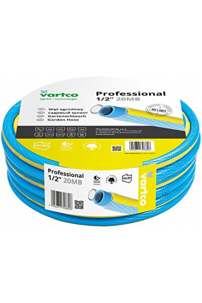 Vartco Furtun de grădină 4 straturi profesional 25 bari 1/2'' 50m Produs polonez